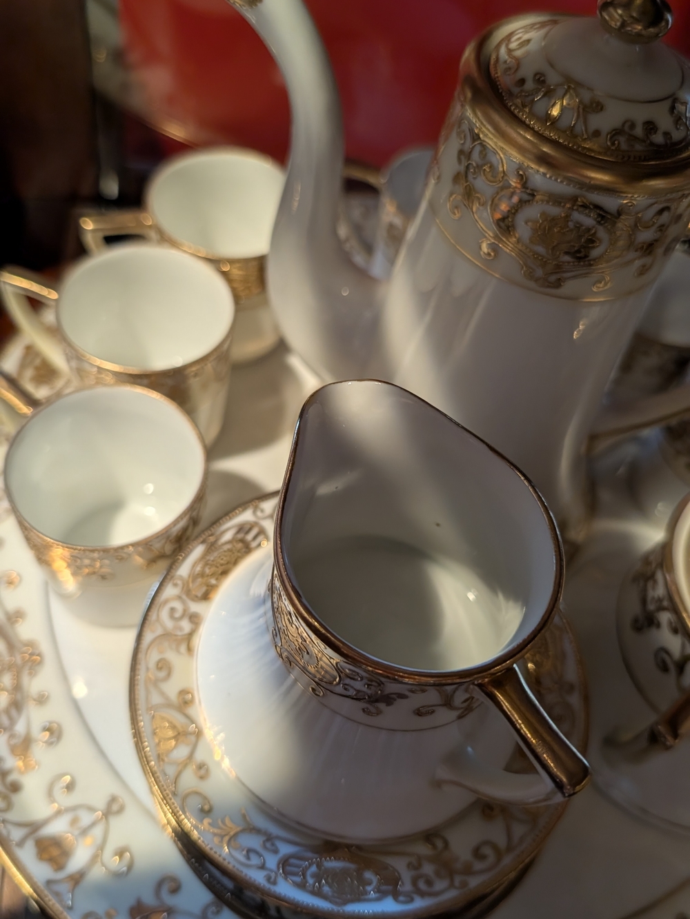 Vintage Nippon White and Gold demitasse set - Picture 2 of 9